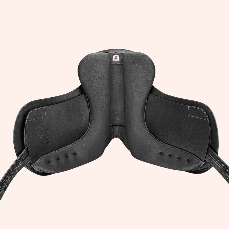 Zwart Iberic dressuurzadel close up kussens