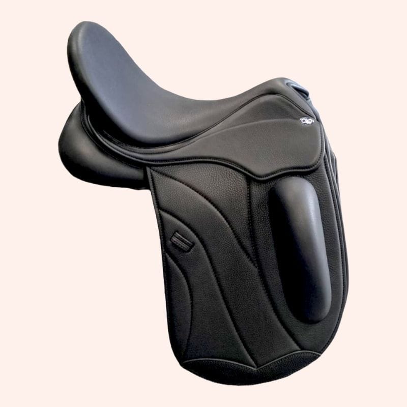 Zwart Diable long block dressuurzadel