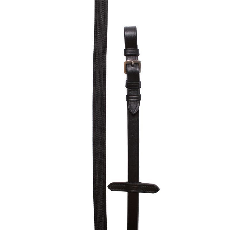 Anti-slip teugel met ingeweven rubber, zonder stops, zwart